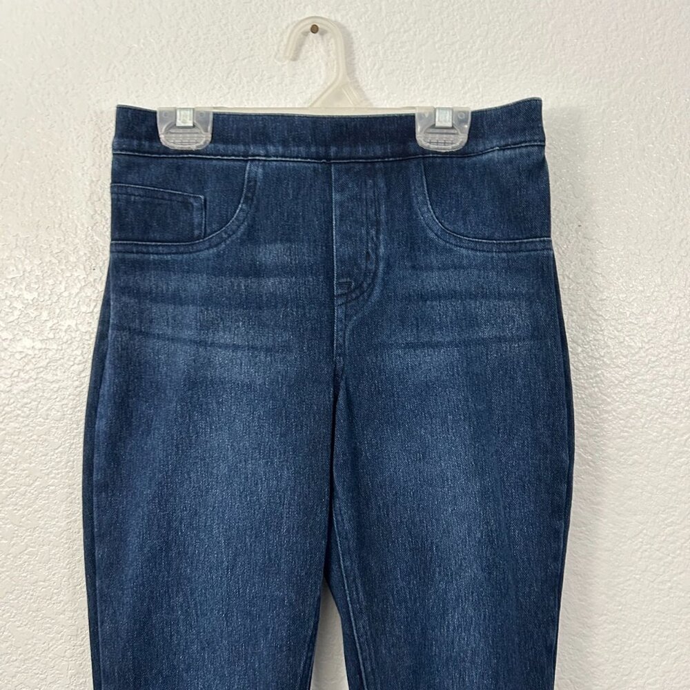 Spanx Pull-On Ankle Jean-ish Leggings Dark Wash Tummy Control Slimming - Picture 3 of 8